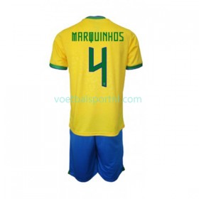 Brazilië Marquinhos 4 Kind Thuis Tenue World Cup 2022